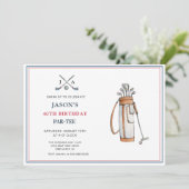 Simple Golf Themed PAR - T-SHIRT Geburtstag Einladung (Stehend Vorderseite)