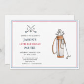 Simple Golf Themed PAR - T-SHIRT Geburtstag Einladung (Vorne/Hinten)