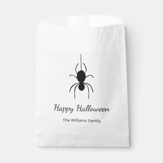 Simple Gothic Spider Halloween-Party Schwarz-weiß Geschenktütchen (Vorderseite)