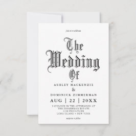 Simple Gothic Vampire Calligrafy Wedding Einladung