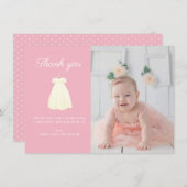 Simple Gown Taufe Foto Danke Karte (Vorne/Hinten)