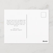 Simple Gown Taufe Foto Danke Postcard Postkarte (Rückseite)