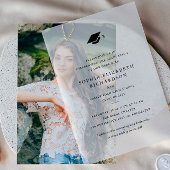 Simple Grad Cap Eleganter Abschluss Pergament Einladungen