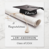 Simple Grad Cap Eleganter Abschluss Weinetikett (Einzelnes Label)
