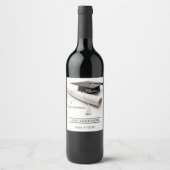 Simple Grad Cap Eleganter Abschluss Weinetikett (Vorderseite)