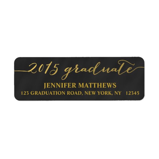 Simple Grad Chalkboard | Abschluss-Adresskennzeich (Vorne)