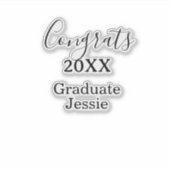 Simple graduation congratulations minimal add clas aufkleber (Vorderseite)