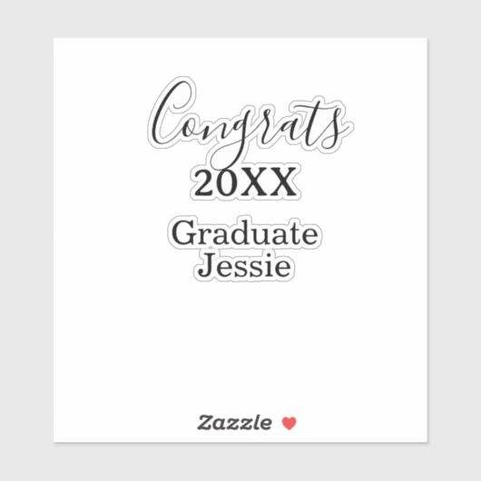 Simple graduation congratulations minimal add clas aufkleber (Blatt)