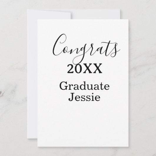 Simple graduation congratulations minimal add clas einladung (Vorderseite)