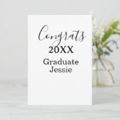 Simple graduation congratulations minimal add clas einladung (Stehend Vorderseite)