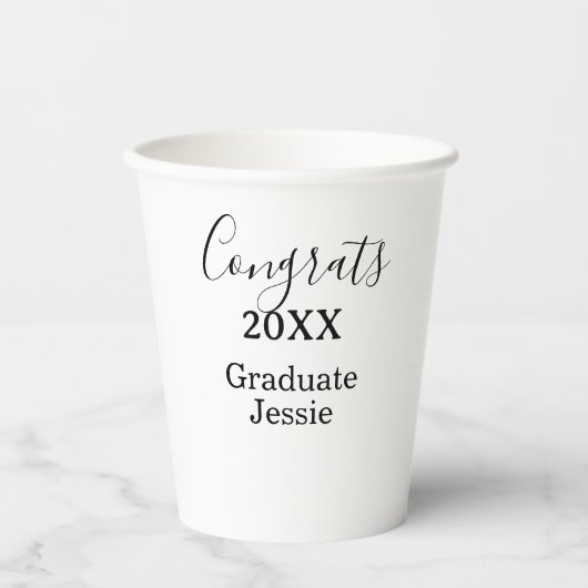 Simple graduation congratulations minimal add clas pappbecher (Vorderseite)