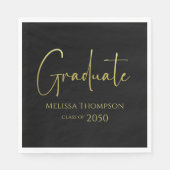 Simple Graduation Gold Script Custom Serviette (Vorderseite)