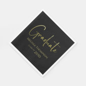 Simple Graduation Gold Script Custom Serviette (Ecke)