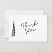 Simple Graduation Party Tassel Illustration Black Dankeskarte (Vorderseite)