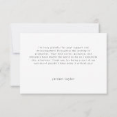 Simple Graduation Party Tassel Illustration Black Dankeskarte (Rückseite)