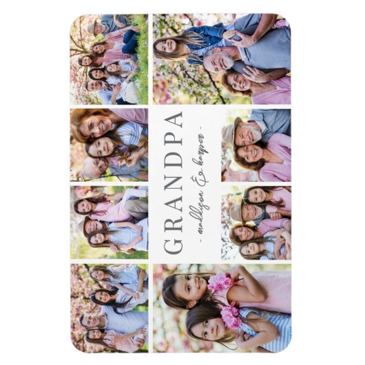 Simple Grandpa Photo Collage Magnet (Vertikal)