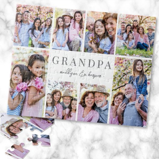 Simple Grandpa Photo Collage Puzzle