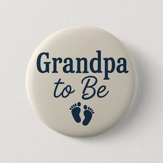 Simple Grandpa to be baby feet Button (Vorderseite)