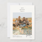 Simple Grateful Hearts Erntedank Feiertagskarte (Vorderseite)