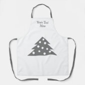 Simple Gray Christmas Tree Holiday Schürze (Vorderseite)