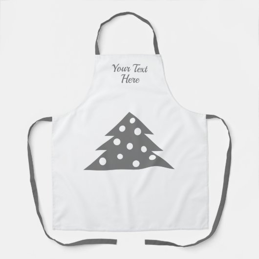 Simple Gray Christmas Tree Holiday Schürze (Vorderseite)