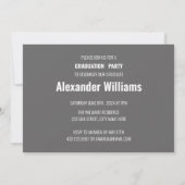 Simple Gray Foto Graduation Party Einladung (Rückseite)