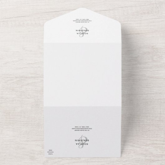 Simple Gray Gold Marble Agate Elegante All In One Einladung (Außenbereich)