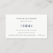 Simple Gray Lunar Celestial Moon Phase Ernennung Visitenkarte (Rückseite)