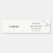 Simple Gray Lunar Celestial Moon Phase Wasserfarbe Autoaufkleber (Vorne)