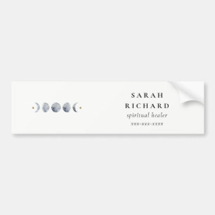 Simple Gray Lunar Celestial Moon Phase Wasserfarbe Autoaufkleber