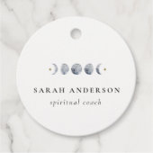 Simple Gray Lunar Celestial Moon Phase Wasserfarbe Geschenkanhänger (Vorderseite)