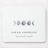 Simple Gray Lunar Celestial Moon Phase Wasserfarbe Mousepad (Vorne)