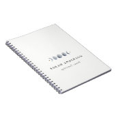 Simple Gray Lunar Celestial Moon Phase Wasserfarbe Notizblock (Rechte Seite)