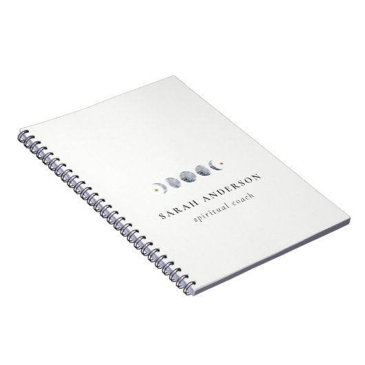 Simple Gray Lunar Celestial Moon Phase Wasserfarbe Notizblock (Rechte Seite)