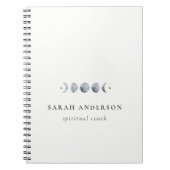Simple Gray Lunar Celestial Moon Phase Wasserfarbe Notizblock (Vorderseite)