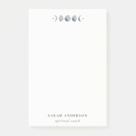 Simple Gray Lunar Celestial Moon Phase Wasserfarbe Post-it Klebezettel