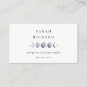 Simple Gray Lunar Celestial Moon Phase Wasserfarbe Visitenkarte (Vorderseite)