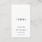 Simple Gray Lunar Celestial Moon Phase Wasserfarbe Visitenkarte (Vorderseite)