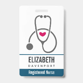 Simple Gray Nursing Stethoscope Ausweis