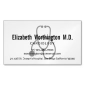 Simple Gray Nursing Stethoscope Magnetische Visitenkarte (Vorderseite)