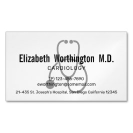 Simple Gray Nursing Stethoscope Magnetische Visitenkarte