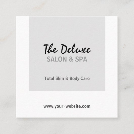 Simple Gray Square Wellness-Center Quadratische Visitenkarte (Vorderseite)