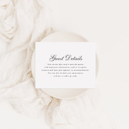 Simple Gray White Calligraphy Quinceanera Details RSVP Karte