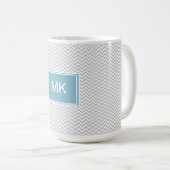 Simple Gray ZigZag Kaffeetasse (VorderseiteRechts)