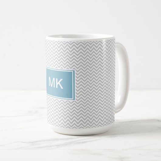 Simple Gray ZigZag Kaffeetasse (VorderseiteRechts)