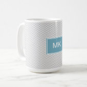 Simple Gray ZigZag Kaffeetasse (Vorderseite Links)