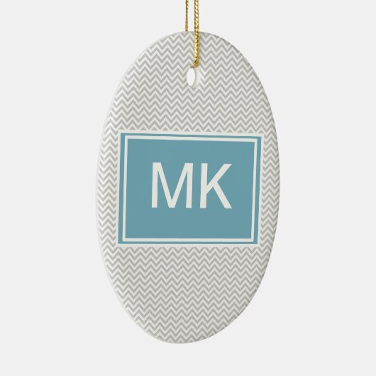 Simple Gray ZigZag Keramikornament (Rechts)