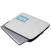 Simple Gray ZigZag Laptopschutzhülle (Vorne Knopf)