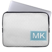 Simple Gray ZigZag Laptopschutzhülle (Vorderseite)