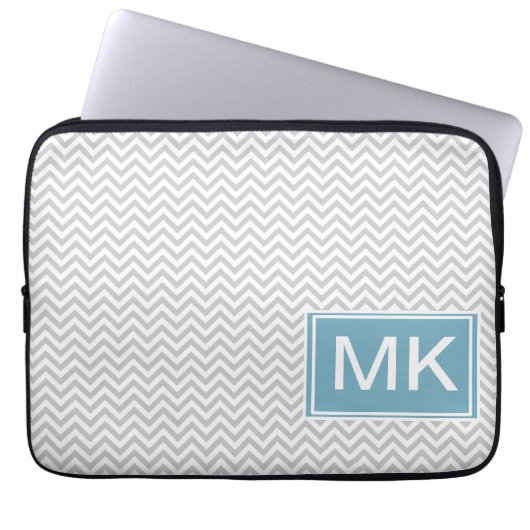 Simple Gray ZigZag Laptopschutzhülle (Vorderseite)